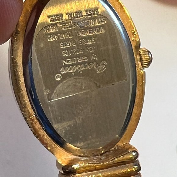 Ladies Gruen Precision Watch Bangle Cuff Gold Toned Womens - Picture 9 of 9